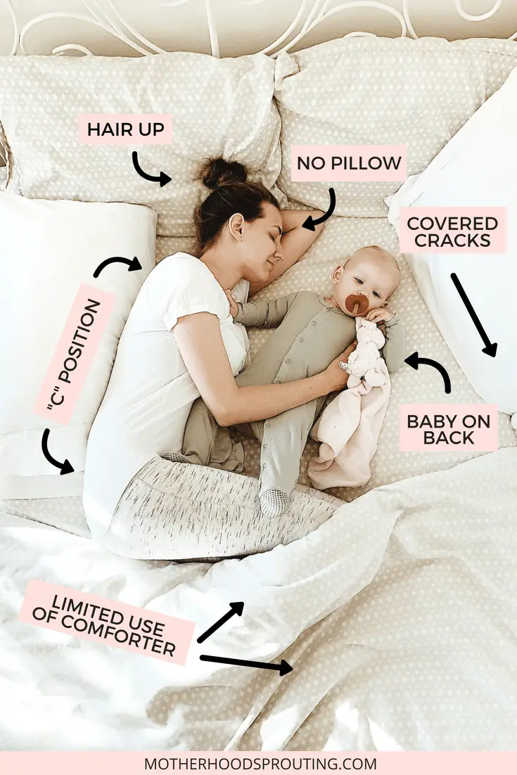 8 tips for co-sleeping safely and successfully! Co-sleeping with your baby can be an absolutely wonderful experience, but you need to know how to co-sleep safely before you try it. This post has many helpful tips on how to co-sleep safely in order to make it a successful experience for all. #cosleeping #newbaby #babytips #babysleep #sleepingwithbaby