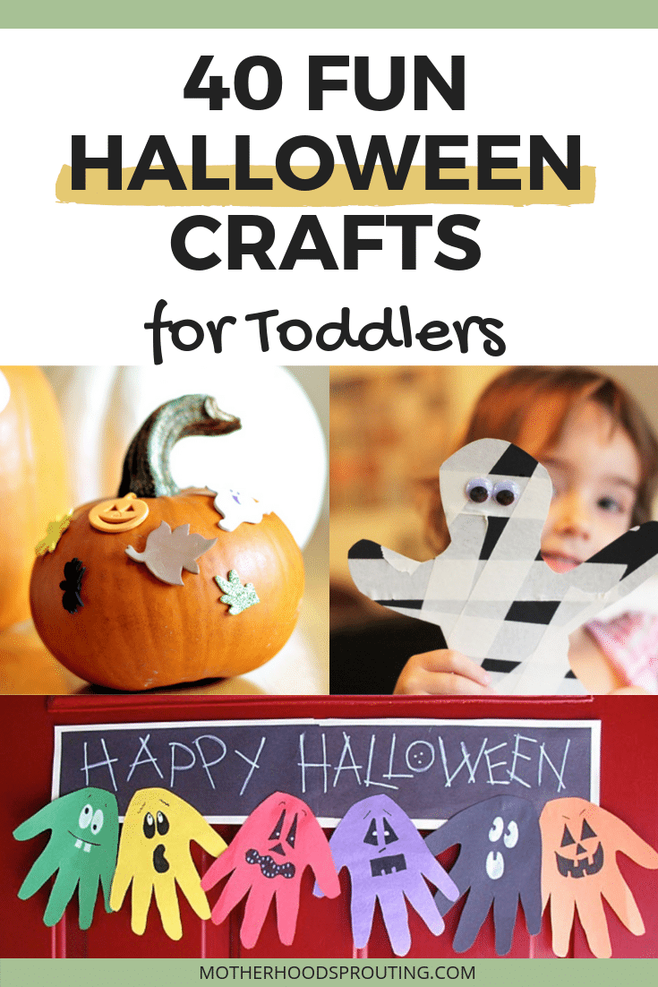 Check out these 40 fun Halloween crafts for toddlers! If you’re looking for some easy Halloween crafts for kids, this post will give you tons of Halloween craft ideas for toddlers and preschoolers! These DIY Halloween crafts would make the most adorable Halloween decorations! #halloween #toddler #crafts #activities 