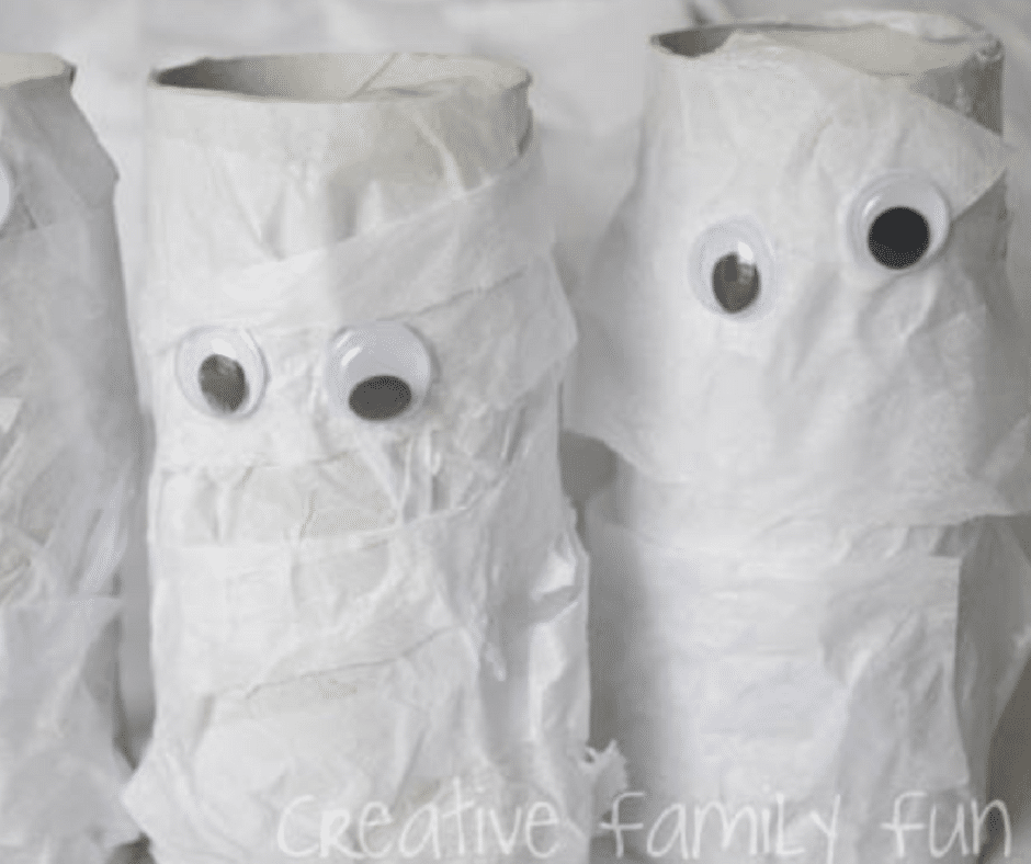 Cardboard Tube Mummies - Halloween Crafts for Toddlers