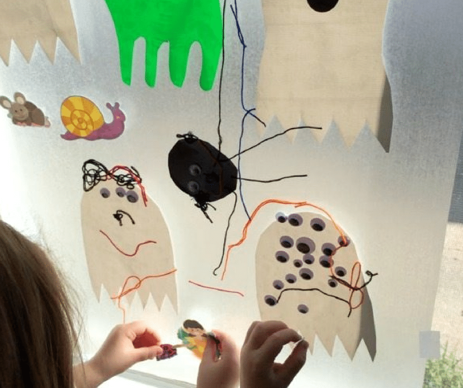 Contact Paper Ghost - Halloween Crafts for Toddlers
