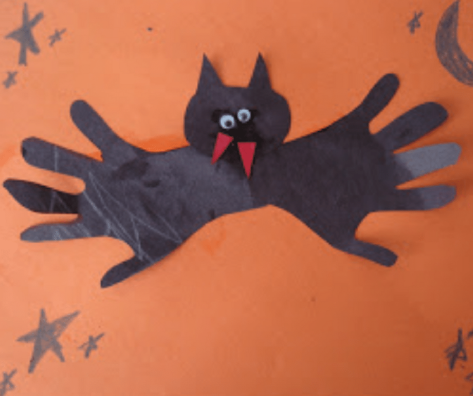Easy Handprint Bat Craft - Halloween Crafts for Toddlers