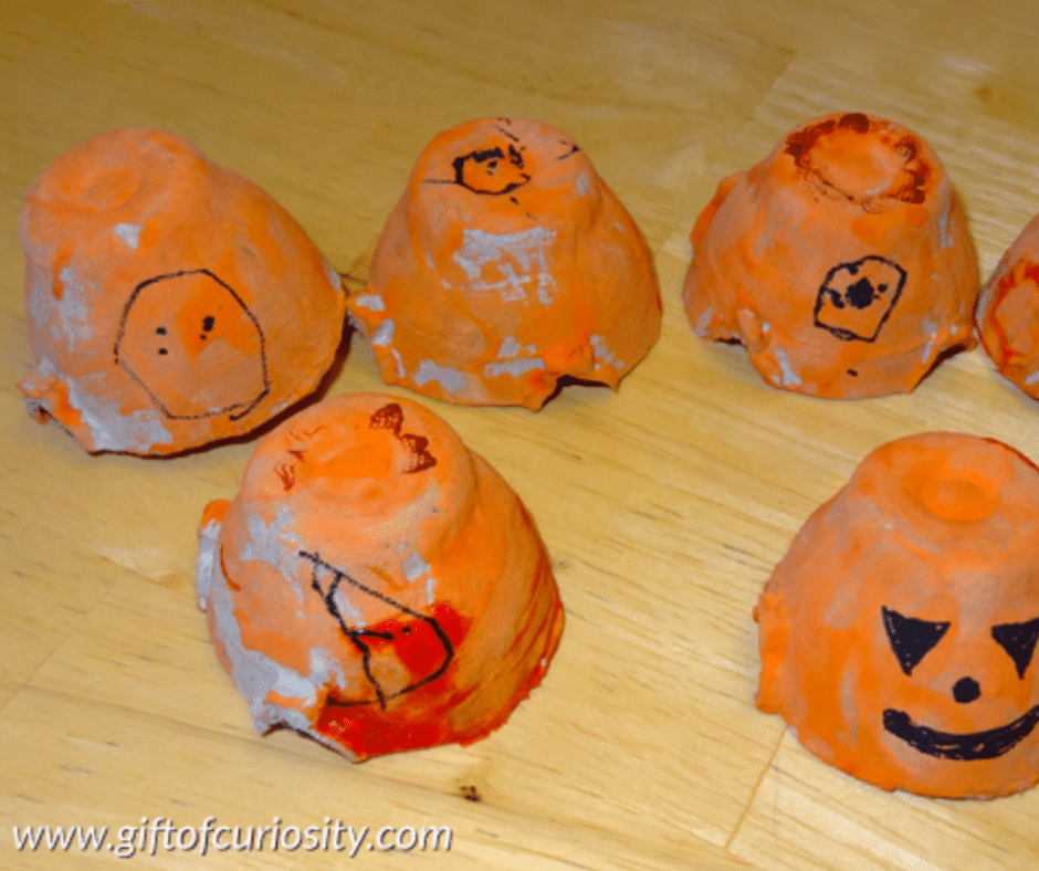 Egg Carton Jack-O-Lantern Craft - Halloween Crafts for Toddlers