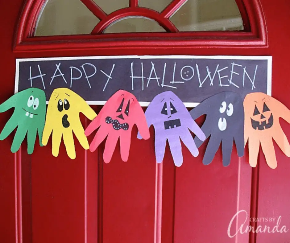 Halloween Handprint Ghoul Banner - Halloween Crafts for Toddlers