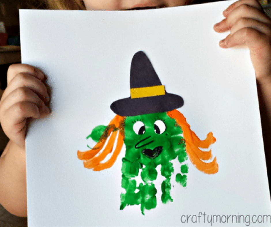 Hand Print Witch Craft - Halloween Crafts for Toddlers