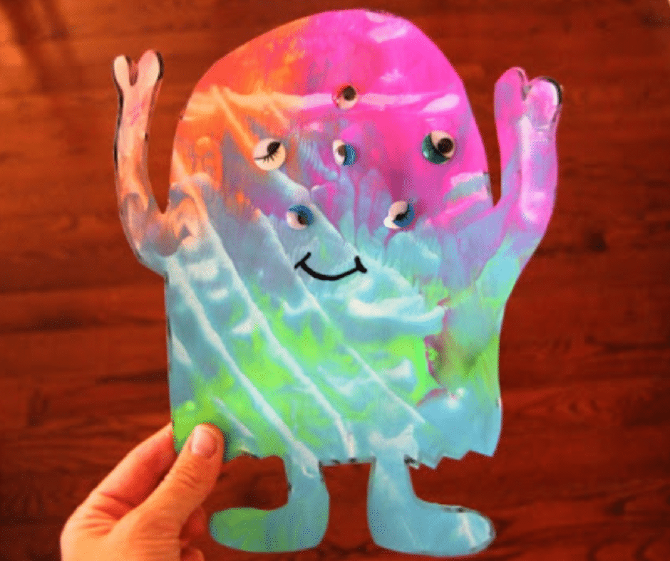 Mess Free Monster Painting - Halloween Crafts for Toddlers