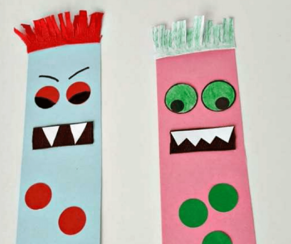 Monster Bookmark - Halloween Crafts for Toddlers