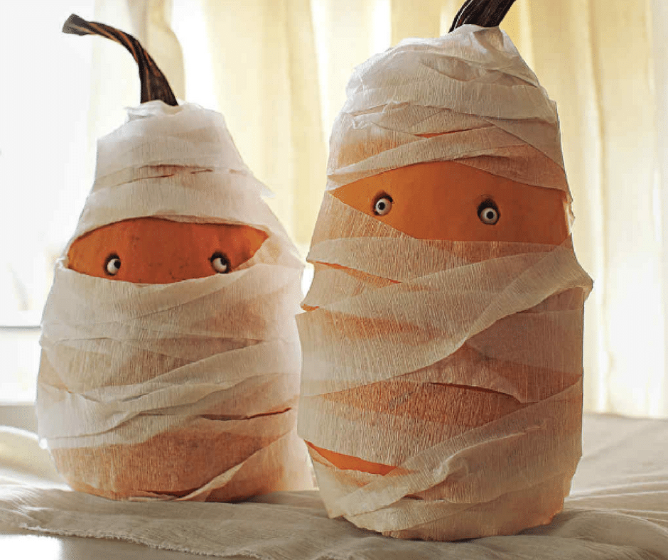 Mummy Pumpkin - Halloween Crafts for Toddlers