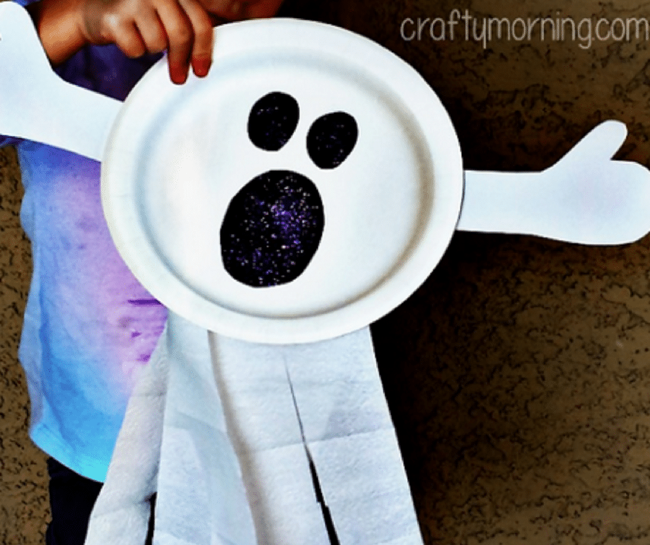 Paper Plate Ghost - Halloween Crafts for Toddlers