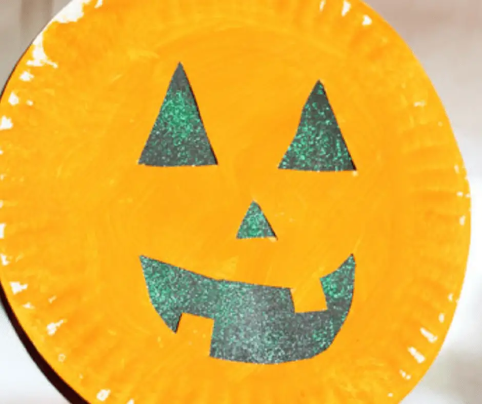 Paper Plate Pumpkin - Halloween Crafts for Toddlers