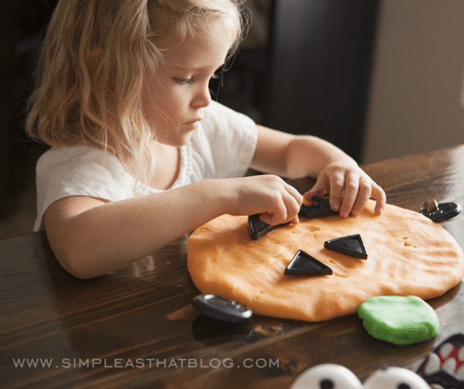 Pumpkin Play Dough - Halloween Crafts for Toddlers