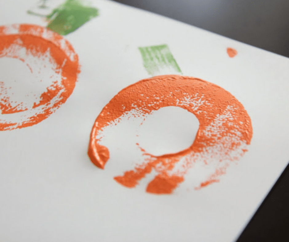 Pumpkin Printing with Pool Noodles - Halloween Crafts for Toddlers