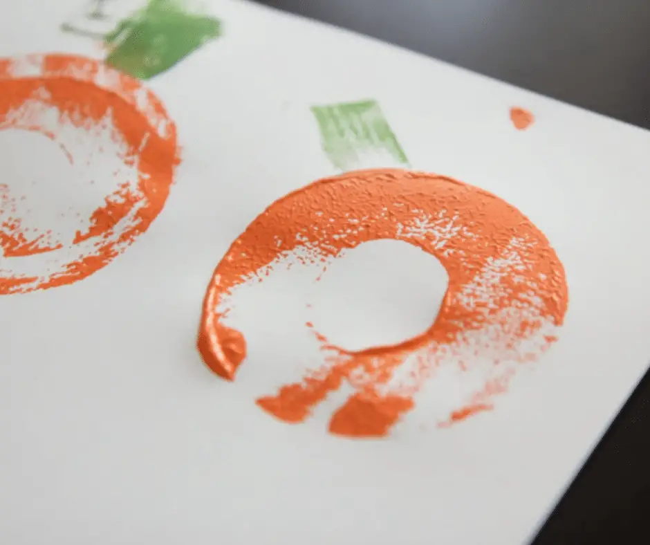 Pumpkin Printing with Pool Noodles - Halloween Crafts for Toddlers