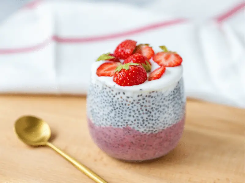 Chia pudding with strawberries